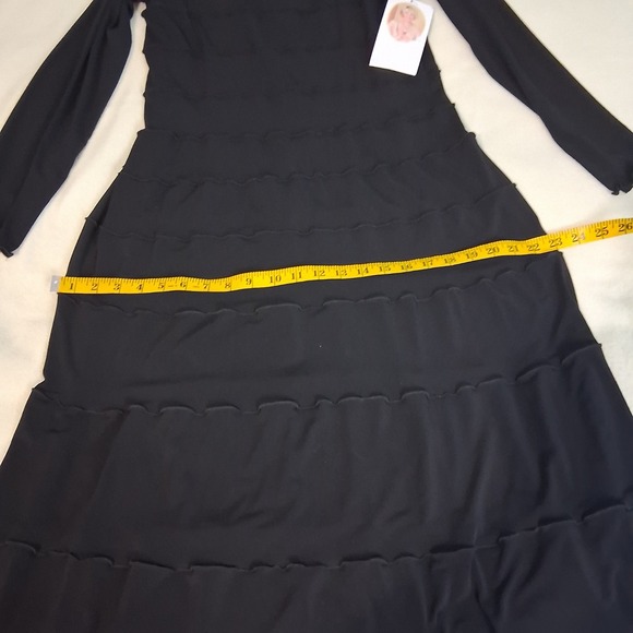 Linda Lundstrom Witchy Lettuce Tiered Long Sleeve Square Neck Maxi‎ Dress Sz 14 - Picture 7 of 15